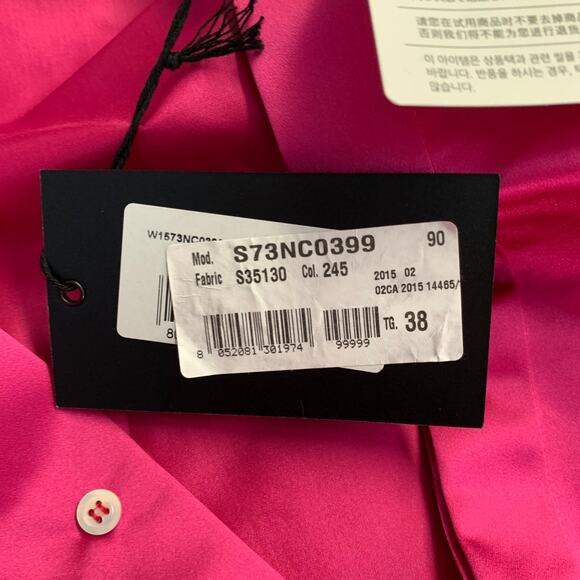 DSQUARED2 Size XS Fuchsia Silk Sleeveless Bow Dress Top - Picture 8 of 10